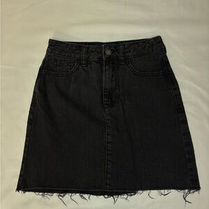 Hollister Black Frayed Hem Mini Skirt